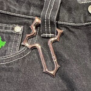 Y2K Keychain Cross Carabiner Christian Catholic Stainless Steel Vintage